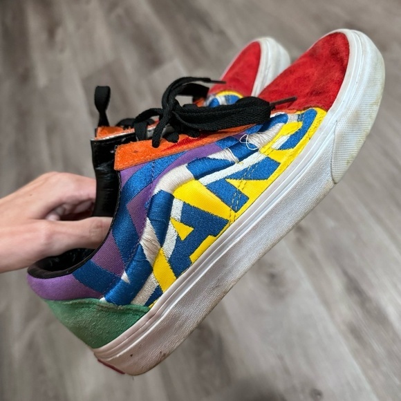 Vans Old Skool Colorful Embroidered Logo Sneakers Canvas Shoes - Picture 2 of 10